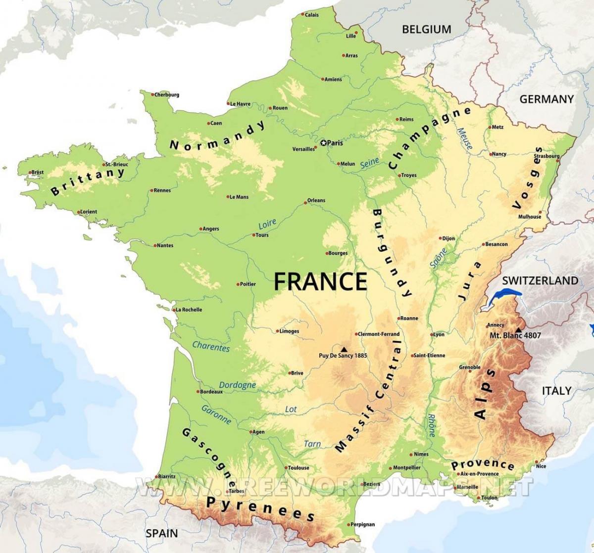 Major Geographical Features Of France